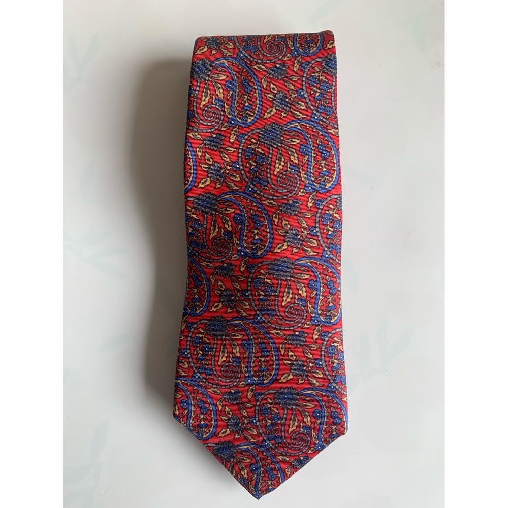 Christian Dior Red Paisley Tie
